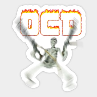 OCD Skeleton Meme Sticker